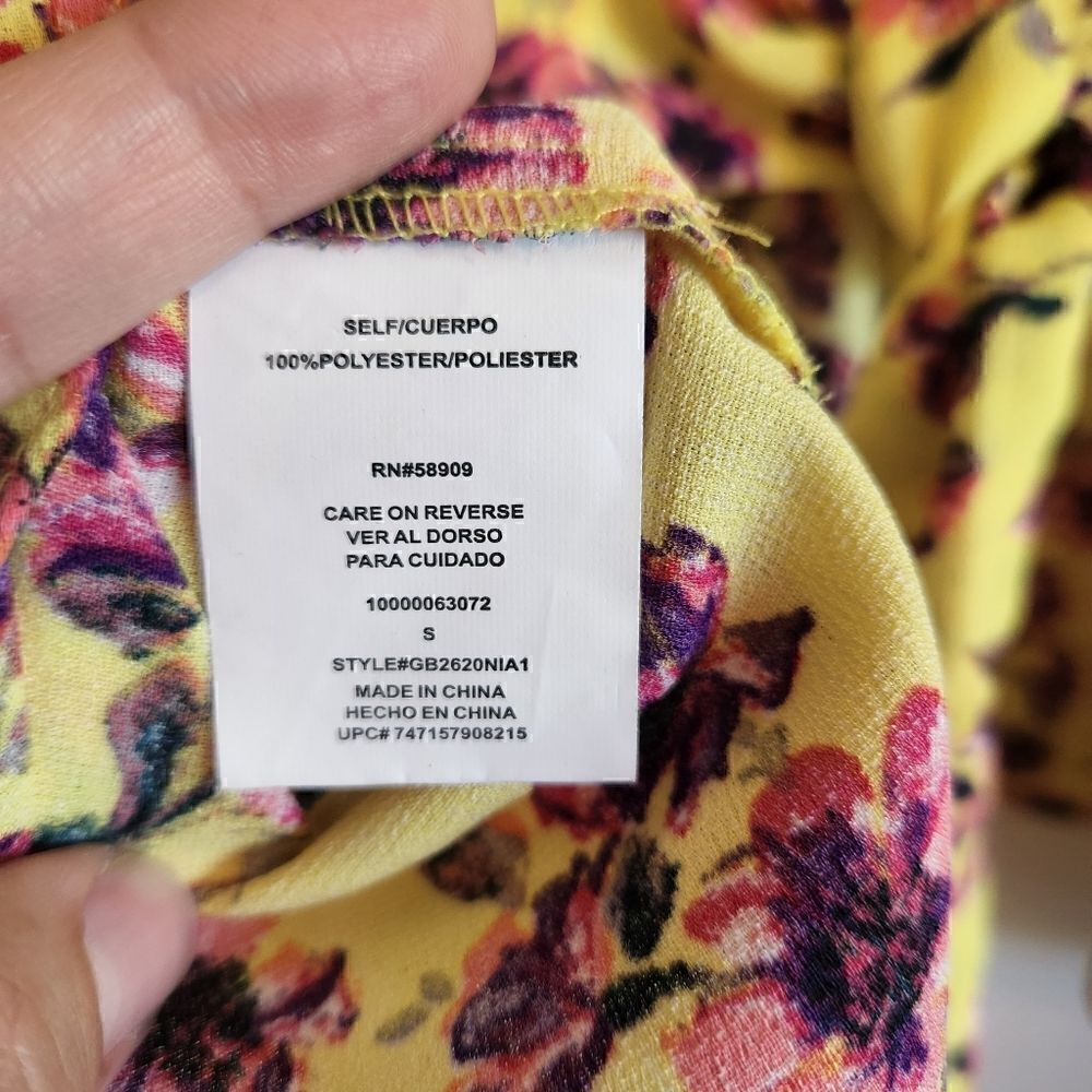 GB Yellow Floral Tie Front Crop Cardigan‎ - Picture 5 of 5